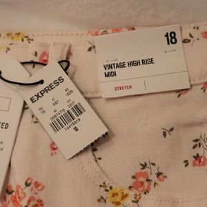 NWT Express Floral Denim Shorts